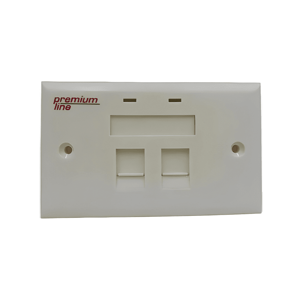 USA 2-Port Face Plate, 90 Entry, 70x115, White - IT Market